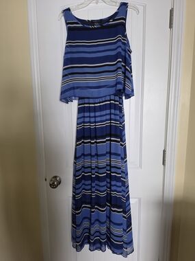 Robert Louis Navy and Light Blue Striped Dress